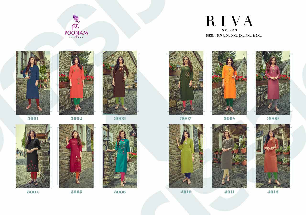 Poonam Designer Riva Vol-3 Cotton Kurti Clothing Poonam Designer Riva Vol-3 Cotton Kurti Clothing